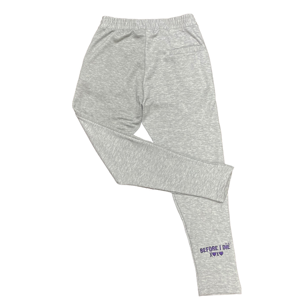 PURPLE BEJEWELED LOGO SWEATS image 1