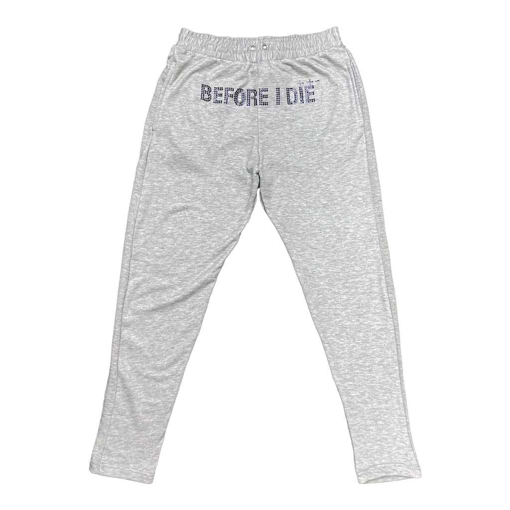 PURPLE BEJEWELED LOGO SWEATS image 0